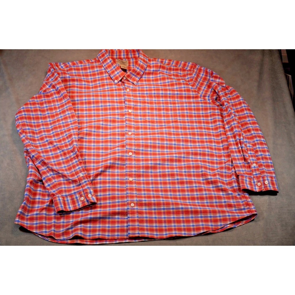 LL Bean Mens XXXL Traditional Fit Plaid Button Down Shirt Long Sleeve